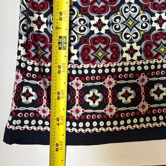 MAX STUDIO Shift Dress Navy Red Floral Sleeveless Stretch Scoop neck Size Medium - Picture 7 of 7